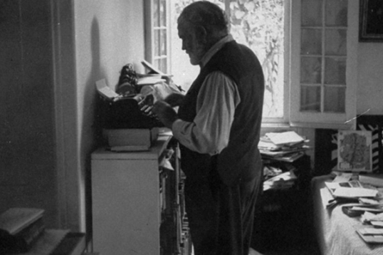 Hemingway stood up to write